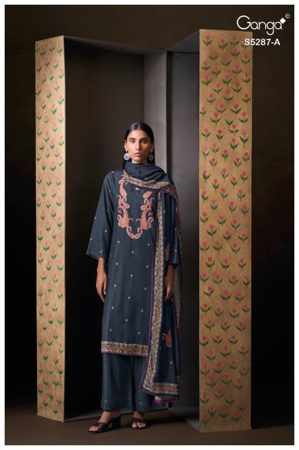 Ganga haelia 5287 pashmina dress materials wholesale